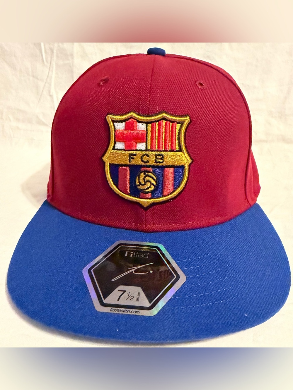 Fi Collection FC Barcelona Soccer Fitted Hat Red/Blue Men’s Sz: 7 1/2